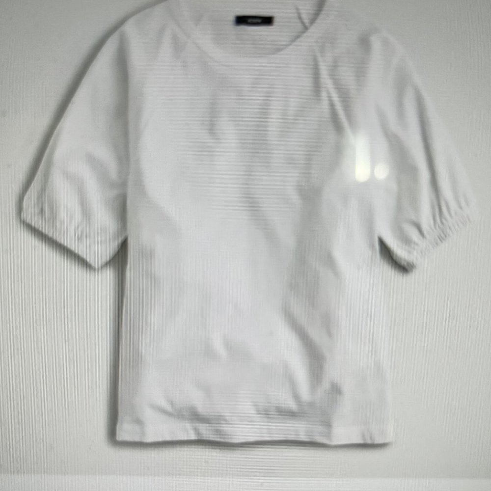 J Crew Puff Sleeve Tee T Shirt - White XL Extra Large